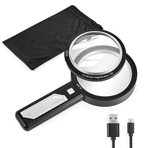 5 10 15X Handheld Magnifier Loupe Magnifying Glass Coins Supplies - style: 5X 10X 15X-3.3in