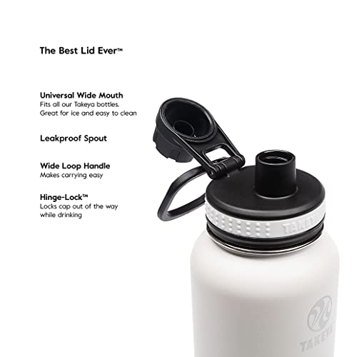 Takeya Originals 32 oz Vacuum Insulated Stainless Steel Water Bottle with Spout Lid, Navy (Pack of 4) - color: Navy, size: 32 Ounces (Pack of 4)