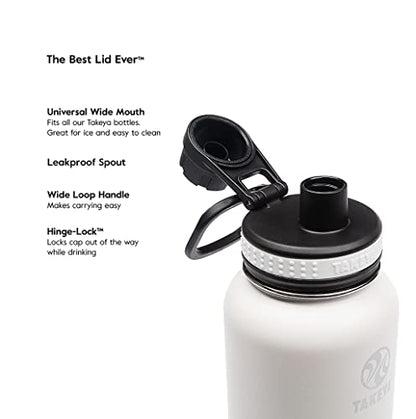 Takeya Originals 32 oz Vacuum Insulated Stainless Steel Water Bottle with Spout Lid, Navy (Pack of 4) - color: Navy, size: 32 Ounces (Pack of 4)
