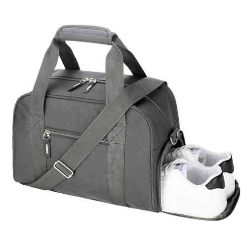 SeaRock 14 inch Small Gym Bag for Men & Women, Mini Duffle Bag with Shoe Compartment, Carry On Duffel Bag for Travel Sports, Dark Grey - color: Dark Grey