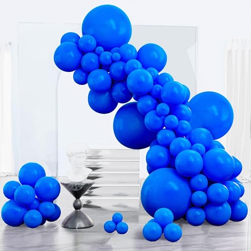 PartyWoo Royal Blue Balloons 152pcs Dark Blue Balloons Different Sizes - color: Dark Blue