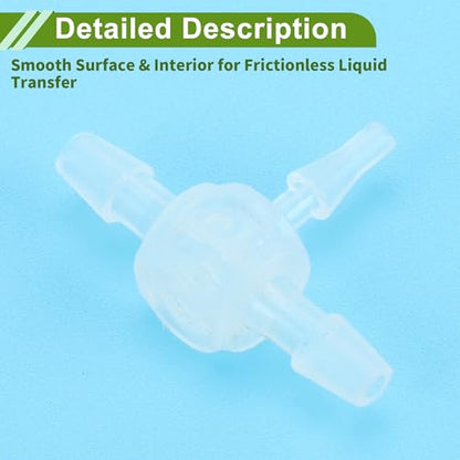 Plastic Hose Barb Fitting 3/32" x 1/16" x 3/32" Tee Type Fitting PP 4 Pcs