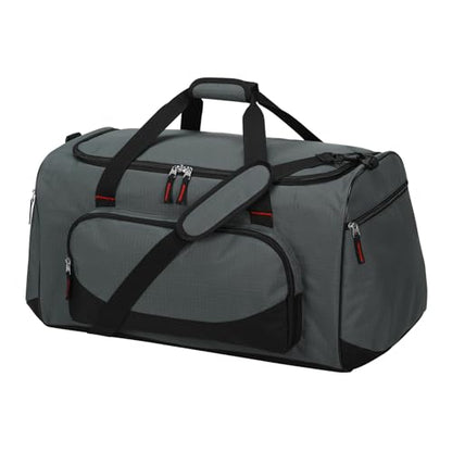 55L Large Sports Duffle Gym Bag for Men, 22 inch, Gray | Heavy Duty, Gym Duffel Bag, Multi Pockets, Spacious - color: Grey
