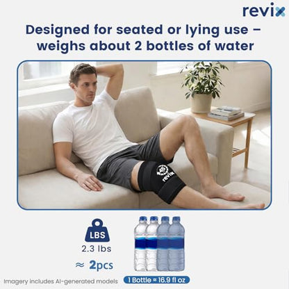 REVIX XXXL Knee Ice Pack Wrap Around Entire Knee, 45-Minute Long-Lasting Ice Pack for Knees with Ice Grid Gel Design, Cold Compress Therapy for Meniscus Tear, ACL (20"×10.7") - style: 1 Pack