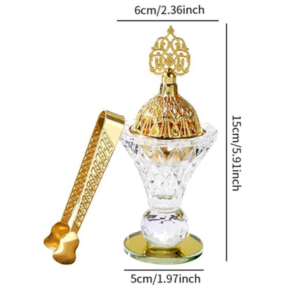 Glass Incense Burner Set Arabian Incense Holder Ornament Wedding Gift Creative Home Decor Home Fragrance for Party Study Room - style: Style B