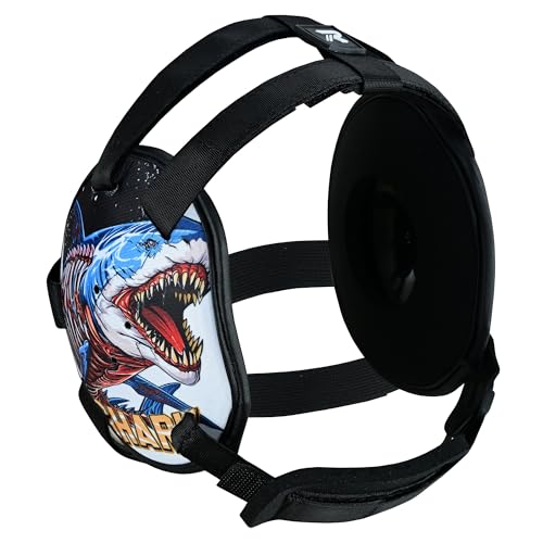 ROAR-INT Kid's Ear Guard BJJ Grappling Head Guard Adjustable Wrestling Headgear for Boys and Girls Earguard MMA Jiu Jitsu (Shark) - color: Shark