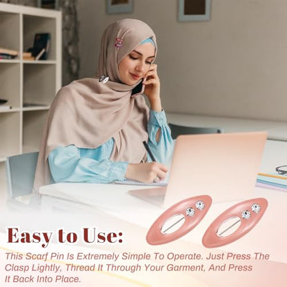24 Pcs Hijab Pins for Women Muslim, Colorful Plastic Hijab Pins for Scarves, Hijabs, Shawls, Non-Slip Clips