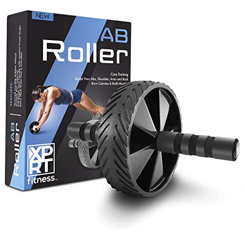 Ab Roller by XPRT Fitness – Toning Wheel for Core Exercises – Abdomen Training Equipment – Ab Rollout Wheel – Comfortable Grip and Top Performance – At-Home Rolling Workout