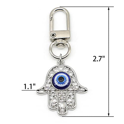 Evil Eye Keychains Car Key Ring Bag Purse Charm for Women Men - Good Luck Amulet Protection - color: K