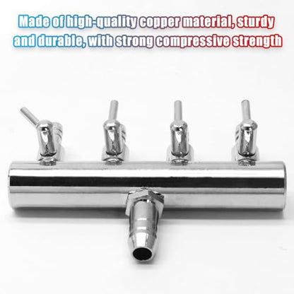 Aquarium Air Pump Valve, Aquarium Air Line Splitter Metal Fish Tank Distributor - size: 4 Way