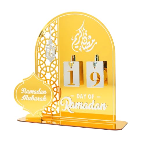 Ramadan Calendar, Golden Acrylic Ramadan Advent Calendar for Home Decor, Ramadan Good Deed Calendar for Kids Aged 14+, Ramadan Countdown Decorations, Ramadan Gift for Families