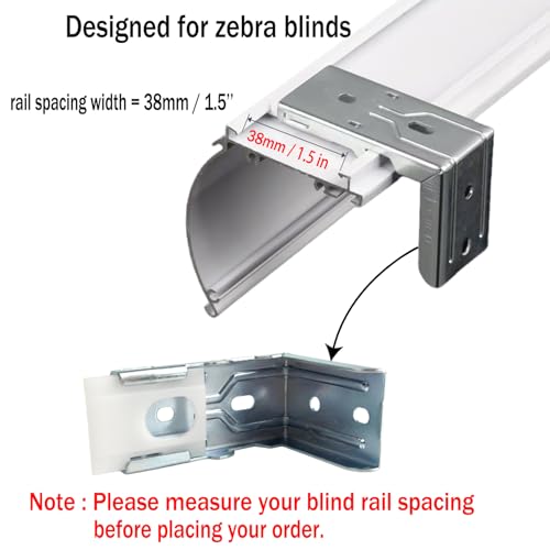 4 Pack Zebra Shades Mounting Brackets, Window Treatment Repair Kit - Heavy Duty Metal Blinds Bracket Support for 1-1/2"(38mm) Zebra Shades and Blinds