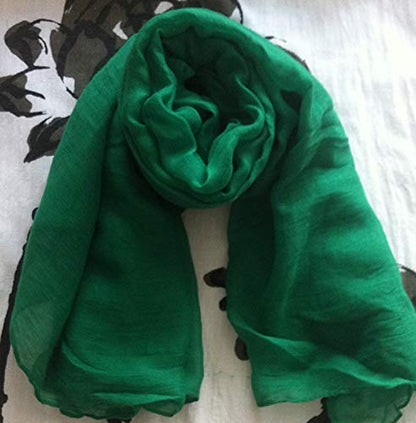 woogwin Women's Scarf Lady Light Soft Fashion Solid Shawl Wraps - color: Darkgreen