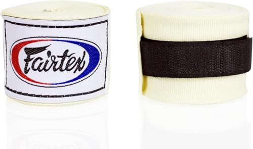 Fairtex HW2 Elastic Cotton Handwraps, 120' and 180" Full Length Hand Wraps-Many Colors - color: White, size: 120"