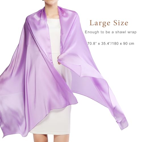 RIIQIICHY Women Shawls and Wraps for Evening Dresses Like Chiffon Silk Scarf Formal Silky Pashmina Shawls for Weddings - color: Lavender