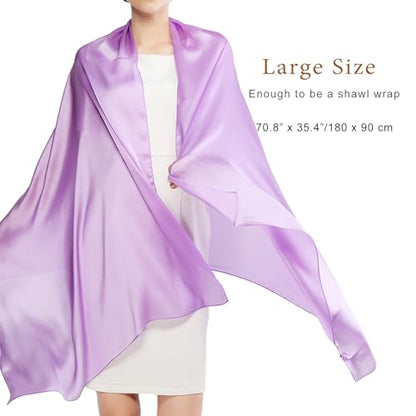 RIIQIICHY Women Shawls and Wraps for Evening Dresses Like Chiffon Silk Scarf Formal Silky Pashmina Shawls for Weddings - color: Lavender