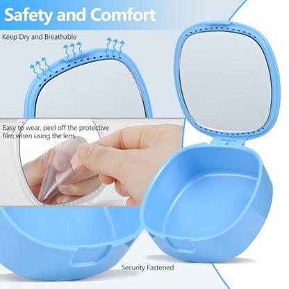 Retainer Case with Mirror & Ventilation Holes for Night Guards, Sky Blue - color: Sky Blue