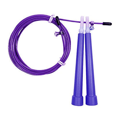 10 FT Adjustable Speed Jump Rope for Crossfit Boxing MMA Double Unders WOD Skipping Workout Fitness Cardio Endurance Training Martial Arts - Adjustable for Men, Women, Children - color: Purple