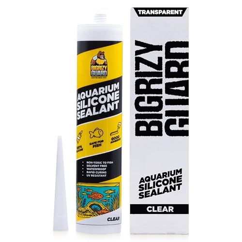 Aquarium Silicone Sealant Clear 10.14 Fl oz Cartridge - Aquarium Safe Silicone for Fish & Plants, 100% Waterproof, Non-Toxic, Solvent Free, Strong Bond, Fast Curing, Transparent (1 Pack) - size: 1 Pack