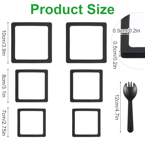 6PCS Aquarium Floating Plant Corral, Square Black EVA Fish Feeding Ring Set, Fish Tank Accessories for Mini Betta Tank, Floating Plants Holder|Feeder|Corral - style: 6 Square