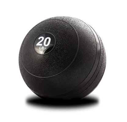 York Barbell 20LB Rubber Slam-Ball – Dead Weight with Textured Surface – Minimal Bounce Absorbs Impact – Pilates Yoga Strength Training Physical Therapy Cardio Exercises for Full Body Workout - Black