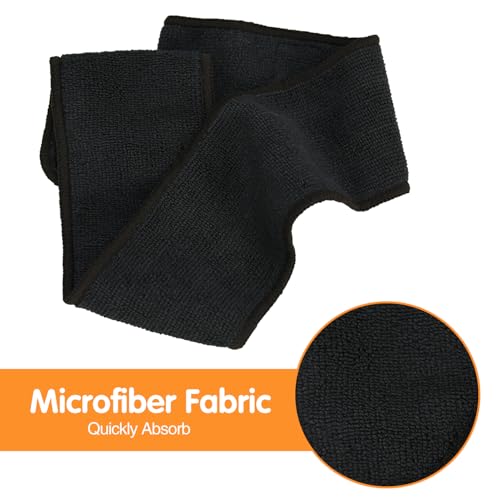 DkOvn Football Towel, Streamer Thin Sports Towel with Hook and Loop Closure, for Drying Hands, Gloves and Football Accessories - color: Black