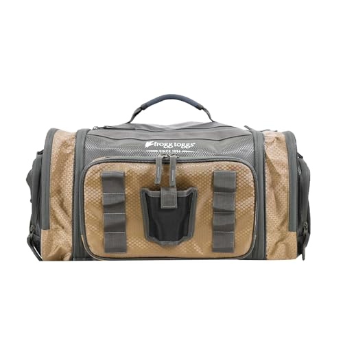 FROGG TOGGS Heavy Duty Fishing Tackle Duffle Bag, Includes Bait Trays, Solid Brown Elements, 3700 - color: Solid Brown Elements, style: 3700