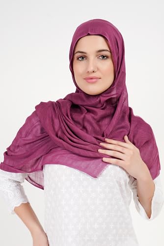 Soft Hijab Scarf 100% Modal | Lightweight | Breathable For Women - color: Berry