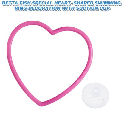 Heart Betta Fish Tank Decor Accessories, Pink Betta Fish Toys Decorations Supplies for Aquariums, Cute Design Not Easily Damaged Pink Aquariums Accessories