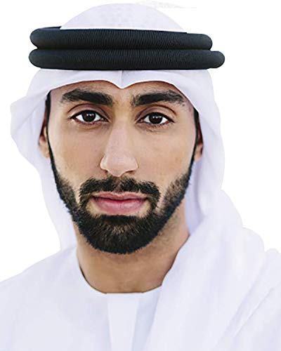 HOMELEX Keffiyeh Arab Head Scarf for Men Sheikh Muslim Turban Saudi Dubai Headwear - color: White-q