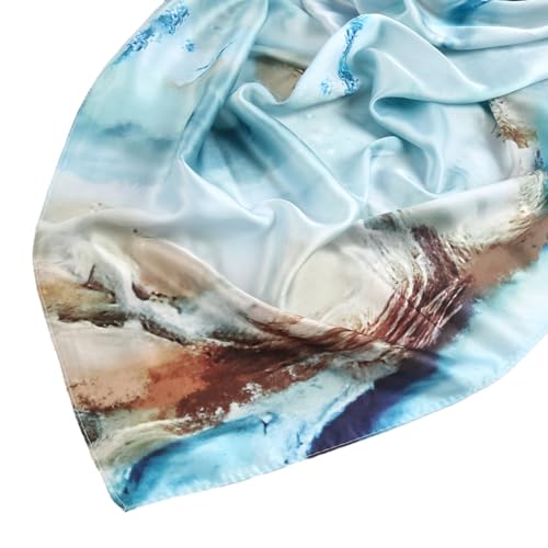 RARITYUS Silky Satin Hijab Scarf for Women Watercolor Floral Printed Muslim Hijab Head Wrap Fashion Long Scarves Shawls at Amazon Women’s Clothing store