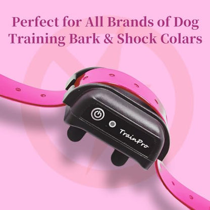 Waterproof TPU Replacement Strap for Dog Training Collar, 27.5 in - color: Pink