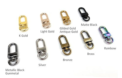 10 Pcs Brass Classic Swivel Lobster Clasps | Premium Zinc Alloy Heavy-Duty Construction Secure Spring Closure 360° Smooth Rotation DIY Craft & Repairs - color: Brass