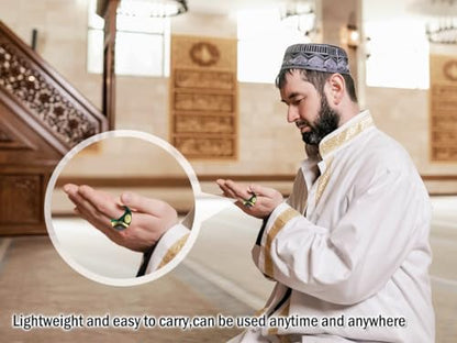 Anlising Smart Ring Counter, Smart Tasbih Zikr Ring, Muslim Islamic Prayer Smart Rings, Tasbih Counter Smart Ring, Tasbeeh Smart Counter, Digital Electronic Smart Tally Counter for Prayer(Green, 20MM)