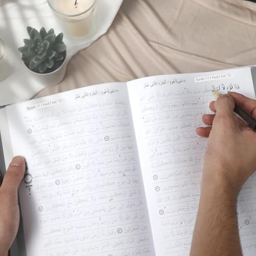 Full Tracing Quran | Shadowed Writable Quran | Quran Tracing Workbook | Islamic Muslim Gift | Write, Read and Learn Quran (White) - color: White