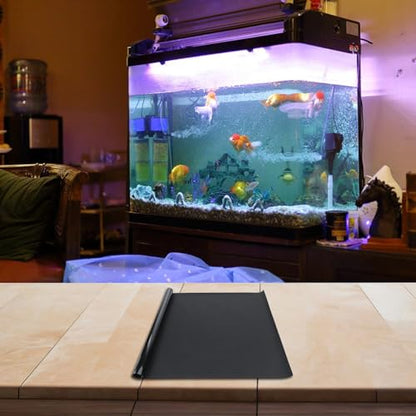 Black Aquarium Background Static Cling Fish Tank Backdrop, PVC Waterproof Wallpaper for Enhancing Aquatic Aesthetics and Hiding Wires(50 * 200cm) - size: 50*200cm