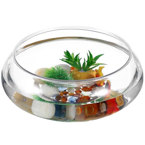 GANAZONO Clear Fish Bowl Vase Bubble Round Planter Terrarium Fish Bowl Aquatic Plant Pot Daffodil Pot Hydroponic Planter Tank Aquarium