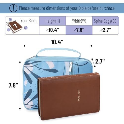 Mr. Pen- Bible Cover Case | Carrying Book Case with Durable Handle and Zippered Pocket, Bible Protective Church Bag for Men & Women, Christian Gifts - color: Marine Dream