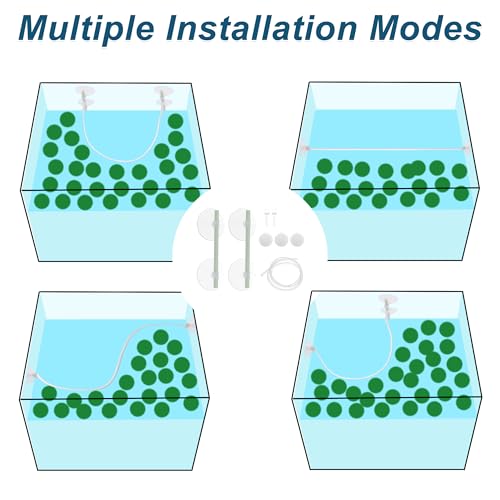 Aquarium Floating Plant Corral, Floating Plant Fence for Aquarium with Suction Cups, Aquarium Floating Plant Fence for Fish Tank and Aquarium, 35.43", 1 Set