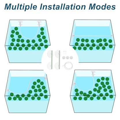 Aquarium Floating Plant Corral, Floating Plant Fence for Aquarium with Suction Cups, Aquarium Floating Plant Fence for Fish Tank and Aquarium, 35.43", 1 Set