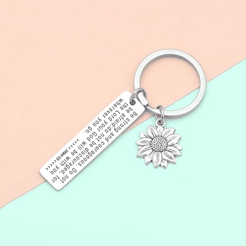 7RVZM Bible Verse Keychain Religious Gift Inspirational Jewelry Christening Keychain Goddaughter Gift