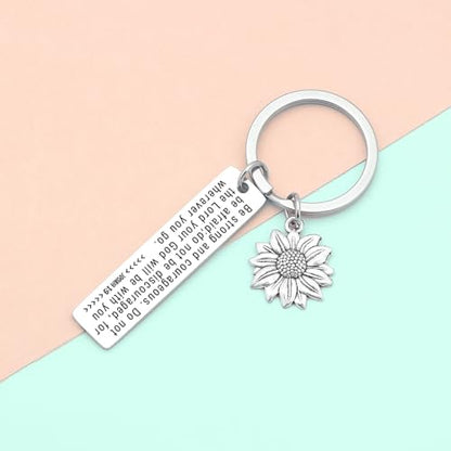 7RVZM Bible Verse Keychain Religious Gift Inspirational Jewelry Christening Keychain Goddaughter Gift