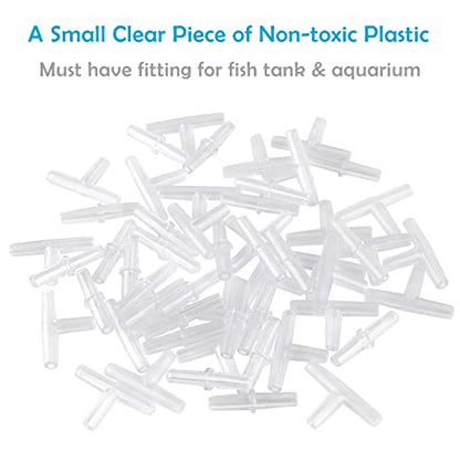 Pawfly 40-Piece Aquarium Air Valve Connector White Plastic Inline Tubing, 3-Way T & Straight Aquarium Airline Tubing Connector - color: 2 Kinds(40 Pack)