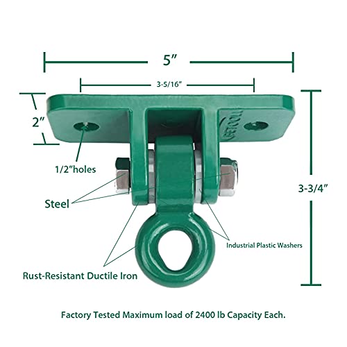BETOOLL Heavy Duty Swing Hanger for Kids Playground Indoor Outdoor with Mounting Hardware Provided, Set of 8 - color: Green 8pcs