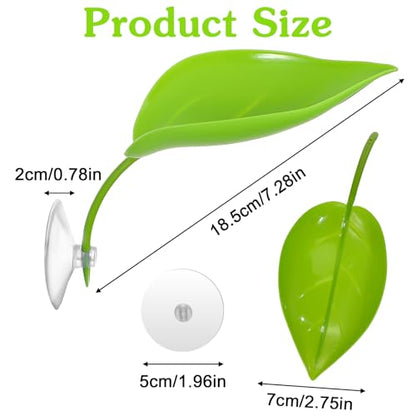3Pcs African Dwarf Frog Tank Accessories, Tree Frog Tanks Leaf Decorations, Plastic Leaf Decorations with Suction Cups, Gecko Tank Accessories Turtle Basking Platform(Style A)
