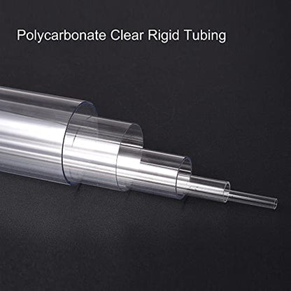 uxcell Clear Rigid Tubing 6mm(1/4'') ID x 8mm(5/16'') OD x 1Ft Length Round Plastic Polycarbonate Tube - size: 6mmx8mm