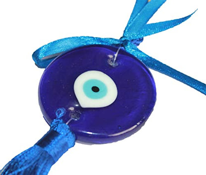IS4A Talisman - Single Glass Evil Eye Protection - Good Luck Charm, Home, Office, Car Decoration, Blessing Ornament, Reflects Negative Energy (11 Inch) - size: 11 Inch