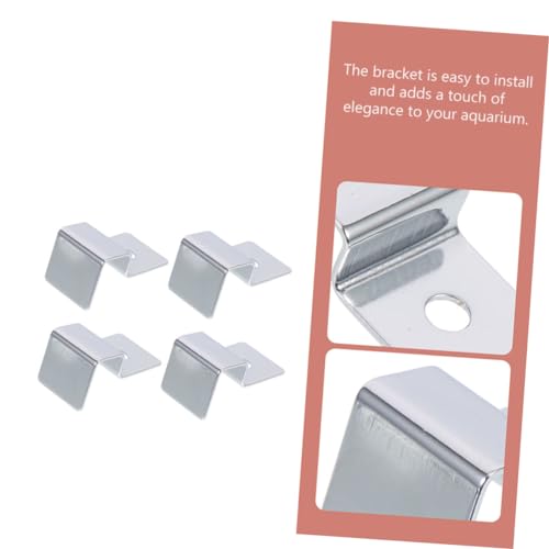 BESPORTBLE 4pcs Heavy Duty Stainless Steel Fish Tank Support Bracket Sturdy Aquarium Lid Holder for Glass Covers Easy to Install Resistant and Design