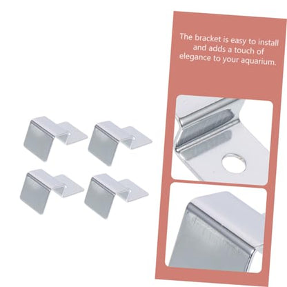 BESPORTBLE 4pcs Heavy Duty Stainless Steel Fish Tank Support Bracket Sturdy Aquarium Lid Holder for Glass Covers Easy to Install Resistant and Design
