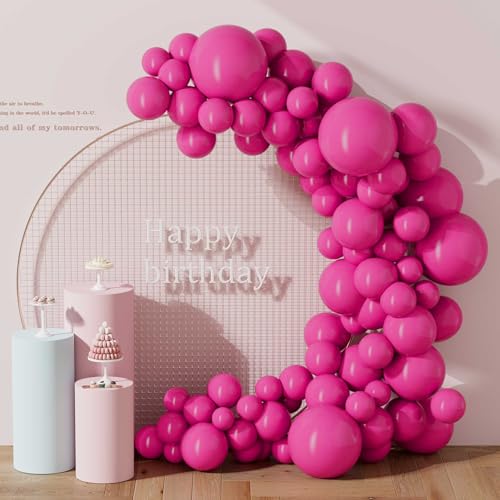 DECOCKRAT 130PCS Rose Red Balloons, Latex Balloons Different Sizes 18/12/10/5 Inch, Helium Balloons with Ribbon, Party Balloon Set for Birthday Wedding Graduation Anniversary Baby Shower Decoration - color: 11 Rose Red